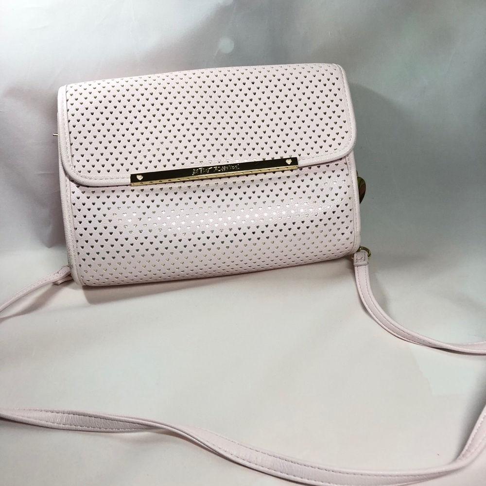 NWOT Betsey Johnson Perforated Heart Crossbody